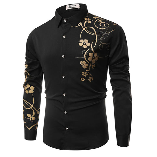 Chemise à manches longues tendance pour hommes avec un design floral Chic und Stil