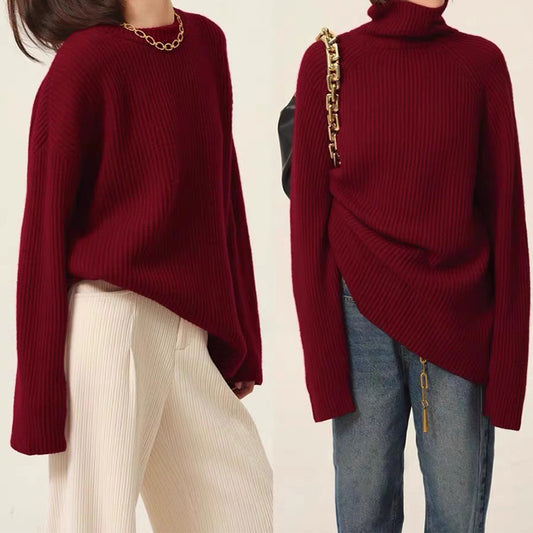 Pull à col roulé en tricot épais Chic und Stil pour femme