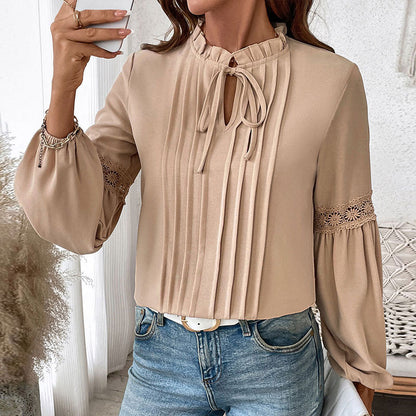 Chemise femme avec des plis fins et de la dentelle Chic und Stil