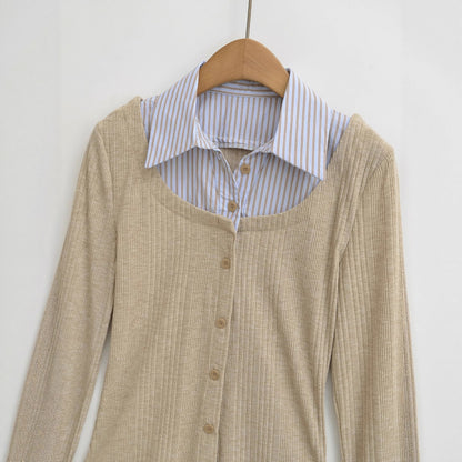 Chemise à manches longues pour femmes avec un design structuré moderne et un col de chemise classique Chic und Stil