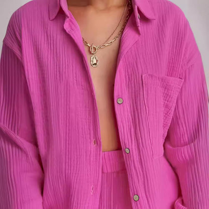 Dames Ensemble décontracté en deux pièces en matériau léger avec une coupe ample Chic und Stil