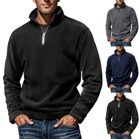 Veste en thermo-polaire pour hommes avec col haut et fermeture éclair décorative Chic und Stil