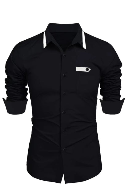 Chemise à manches longues élégante pour hommes avec fermeture à bouton Chic und Stil