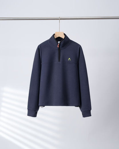 Pull en polaire pour femmes avec demi-fermeture éclair et poignets élastiques Chic & Stil