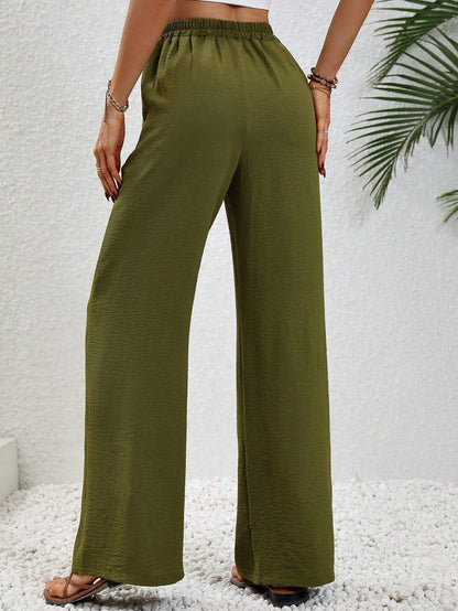Casual palazzo pants for women with elastic waistband and practical pockets Chic und Stil