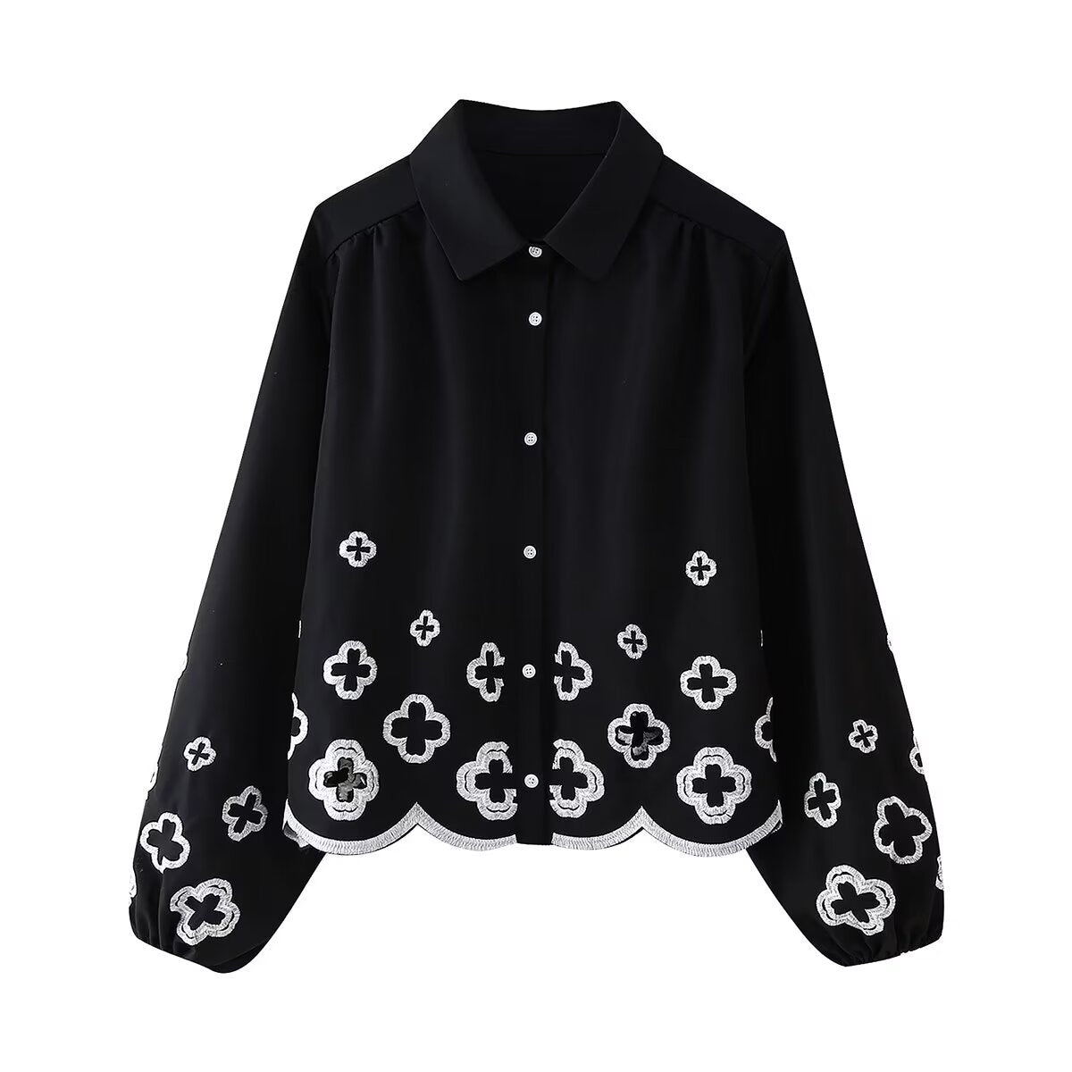 Loose pants for ladies with decorative embroidery Chic and Style