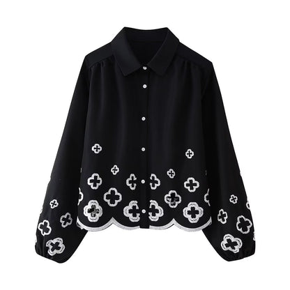 Loose pants for ladies with decorative embroidery Chic and Style