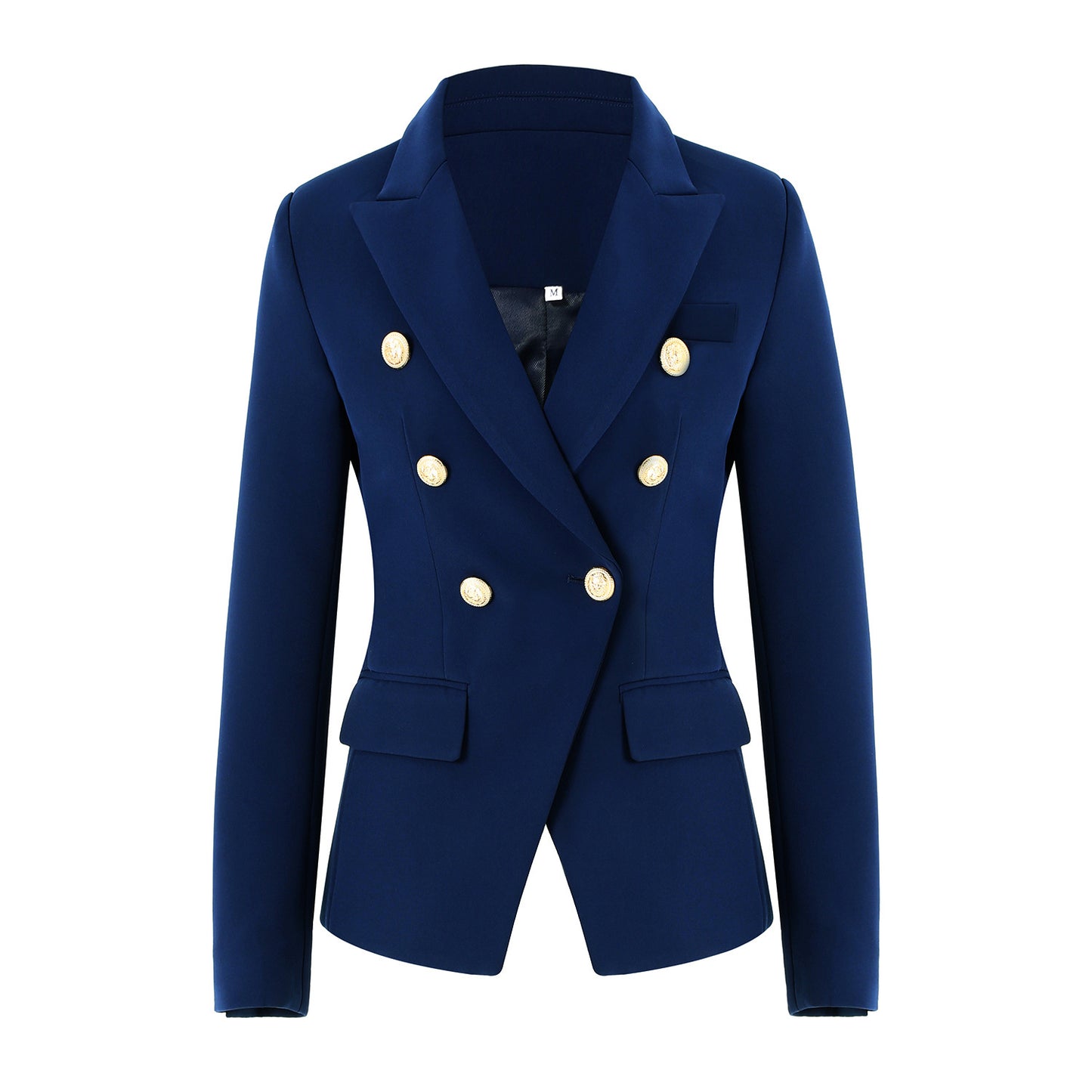 Dames Élégante Blazer à Doublé Rangée avec Boutons Dorés Chic und Stil