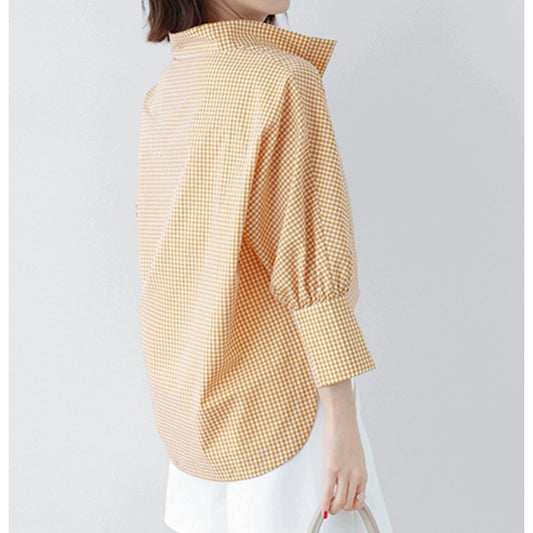 Blouse à carreaux élégante pour femmes Chic und Stil