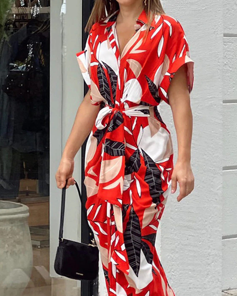 Robe chemise tropicale pour femmes Chic und Stil