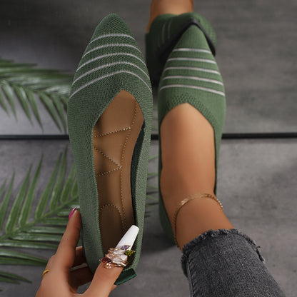 Dames ballerines en tricot à rayures Chic und Stil
