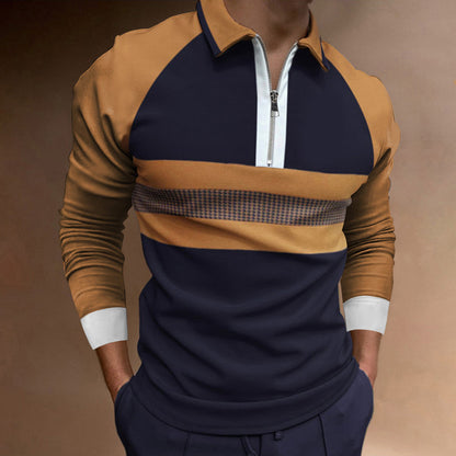 Chemise polo à manches longues pour hommes avec fermeture éclair moderne et accents sportifs Chic und Stil