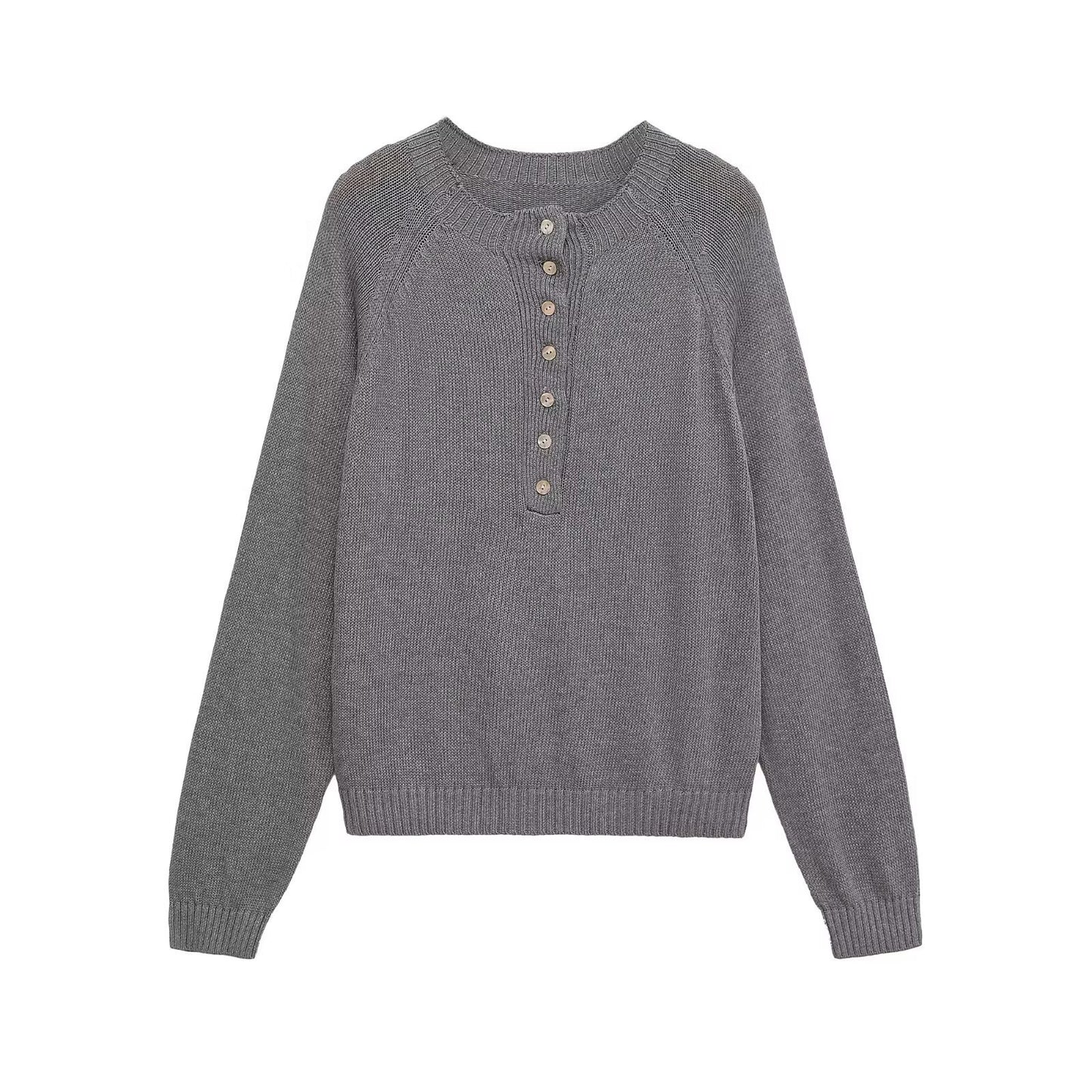 Pull femme en molleton avec patte de boutonnage Chic und Stil