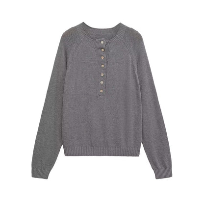 Pull femme en molleton avec patte de boutonnage Chic und Stil