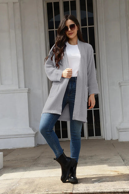 Cardigan en tricot décontracté pour femmes avec poches pratiques et devant ouvert Chic und Stil