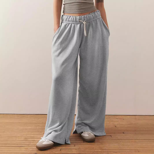 Chic and Stylish wide casual pants for ladies with elastic waist and drawstring