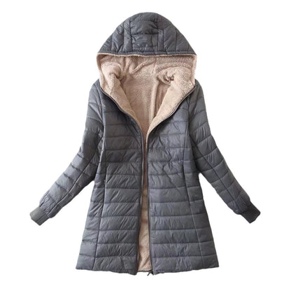 Quilted transitional jacket for women with hood and comfortable interior Chic und Stil
