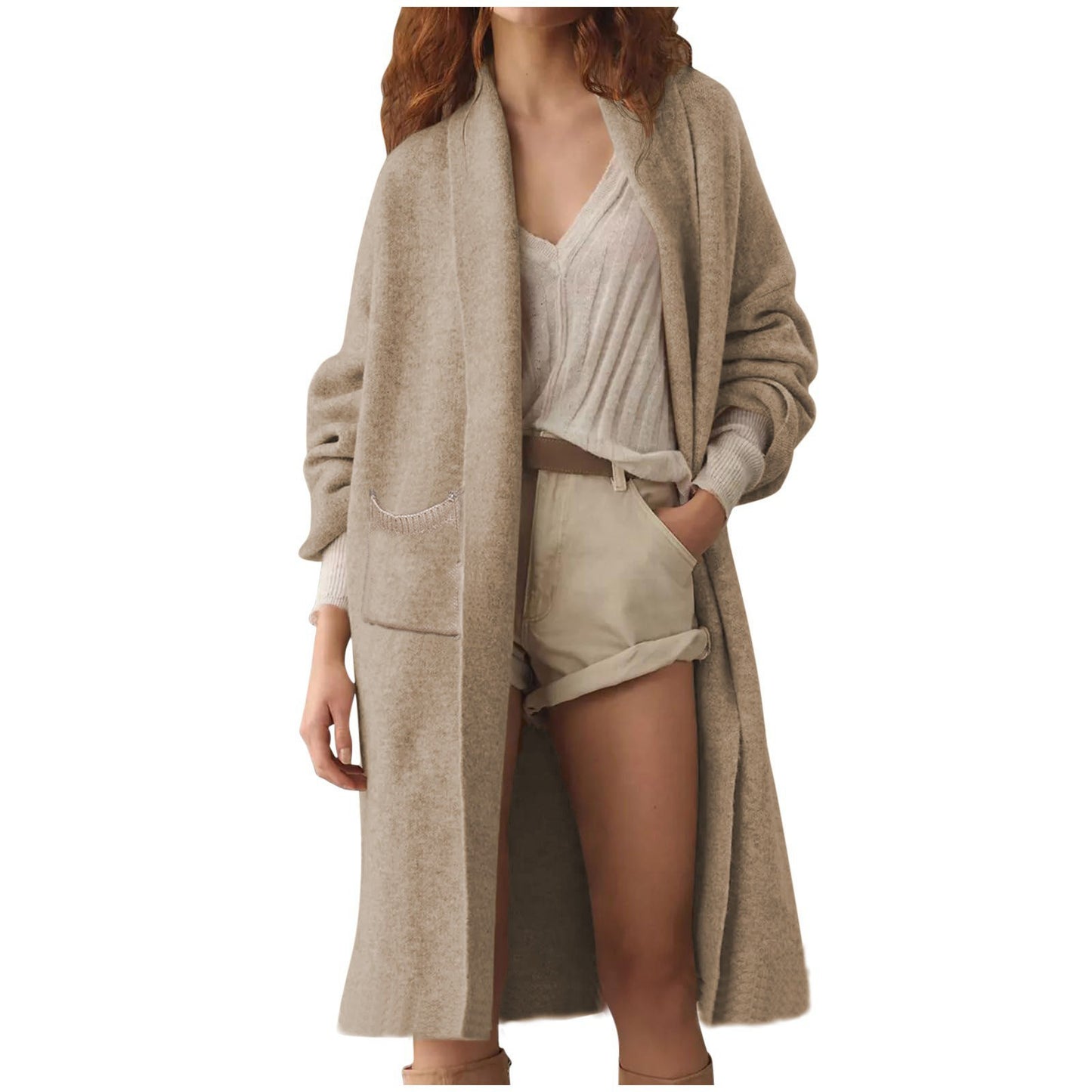 Dames Cardigan Douillet Plus Long Chic und Stil