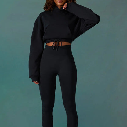 Dames pull court décontracté avec cordon et manches larges Chic und Stil