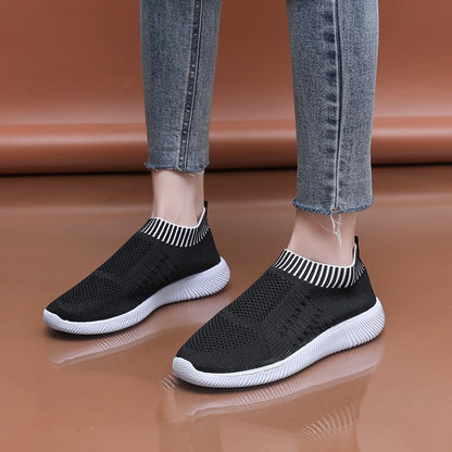 Baskets Slip-On respirantes pour femmes avec dessus en tricot élastique Chic und Stil