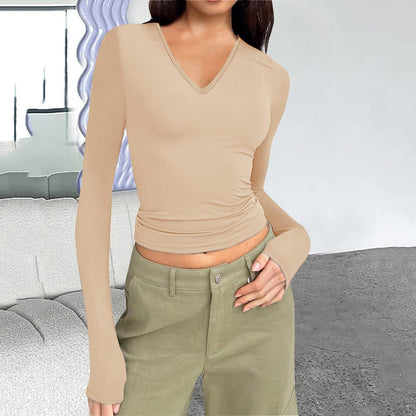 Chemisier à manches longues pour femmes avec décolleté en V Chic und Stil