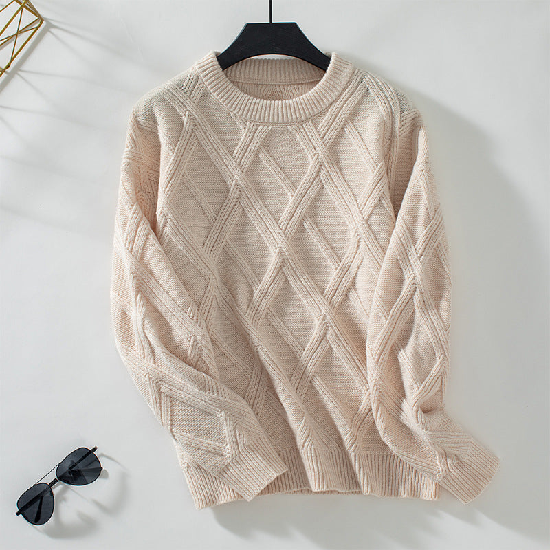Pull en tricot pour femmes avec un motif losange moderne et un matériau de haute qualité Chic und Stil