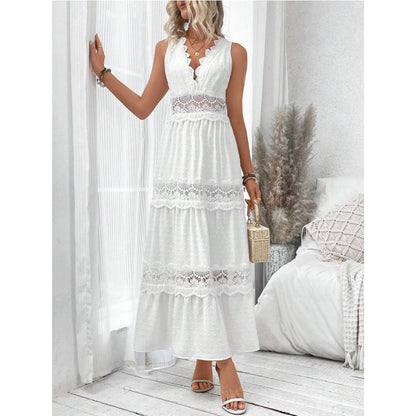 Robes maxi élégantes pour dames avec dentelle et tissu léger Chic und Stil