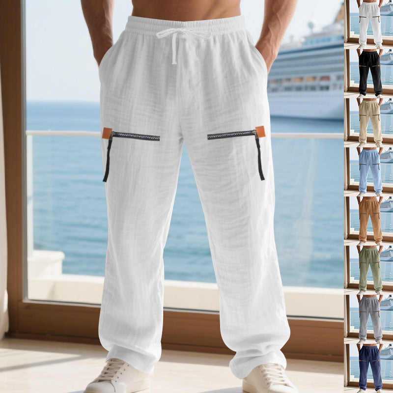 Casual cargo pants for men with practical zip pockets and elastic waist Chic and Style