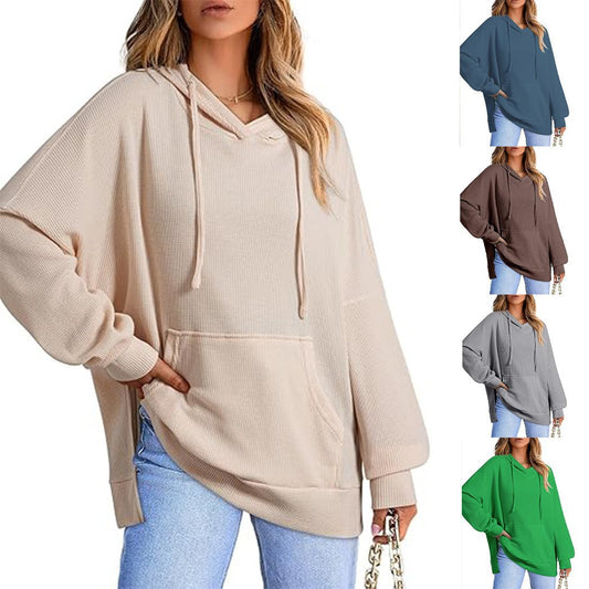 Pull à capuche surdimensionné pour femmes en piqué gaufré Chic und Stil