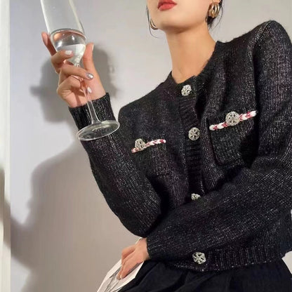 Dames élégante cardigan avec un design de boutons discret et poches Chic und Stil