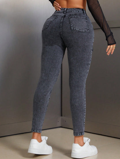 Pantalon cargo pour femmes à taille haute avec poches latérales pratiques Chic und Stil