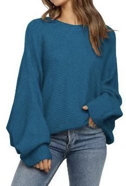 Pull en maille surdimensionné confortable pour femmes avec des manches largement coupées Chic und Stil