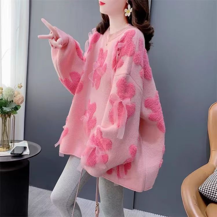 Dames pulls en peluche avec des applications de ours ludiques et des nœuds charmants Chic und Stil