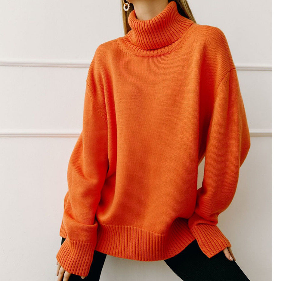 Pull à col roulé oversize pour femme avec structure côtelée Chic und Stil