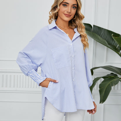 Blouse oversize décontractée pour femmes avec rayures Chic und Stil