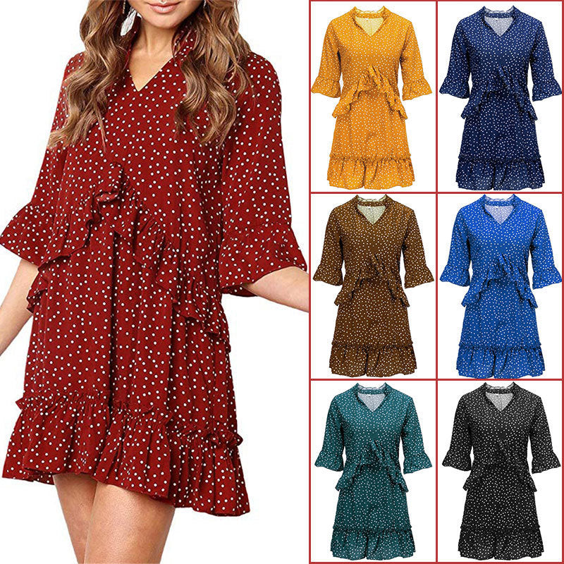 Dame combinaison aérienne avec détails en volants et décolleté en V Chic und Stil