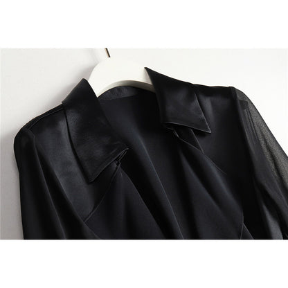 Robe longue en satin pour femmes Chic und Stil