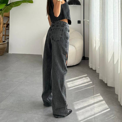 Dames jeans décontractées avec des détails découpés créatifs Chic und Stil