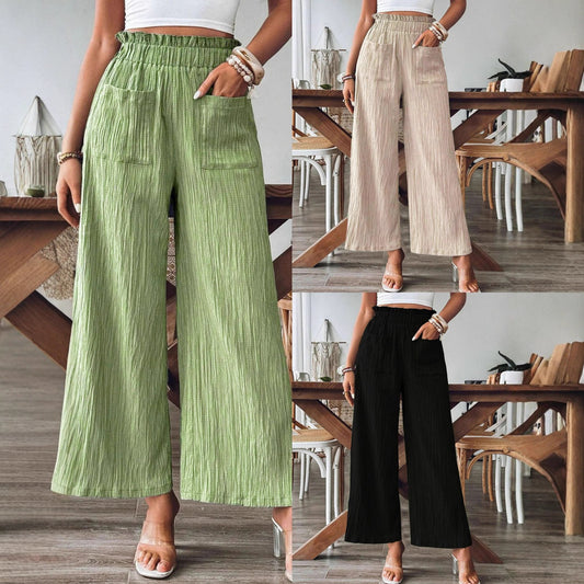 Loose linen pants for women with elastic waist and practical pockets Chic and Style
