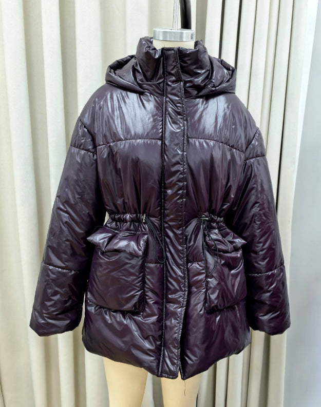 Dames Doudoune d'hiver avec cordon de taille ajustable et capuche Chic und Stil