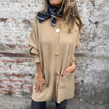 Dames Cardigan à la mode avec poches pratiques et fermeture à boutons Chic und Stil