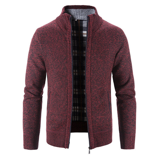 Veste en tricot pour hommes avec col montant moderne et poches pratiques Chic und Stil