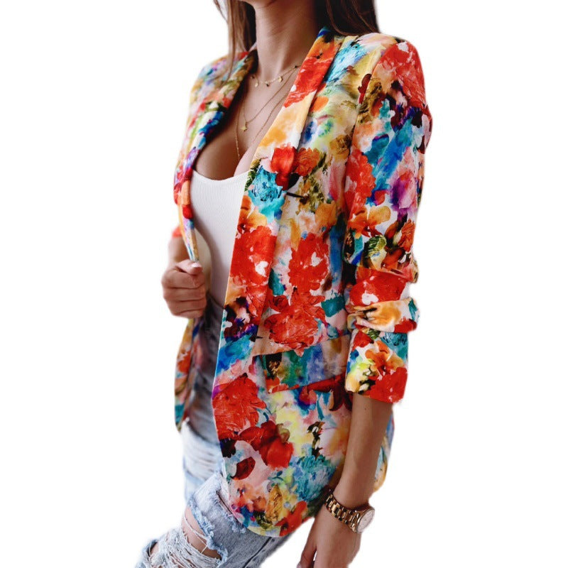 Jacket for women with floral design and flattering cut Chic and Style