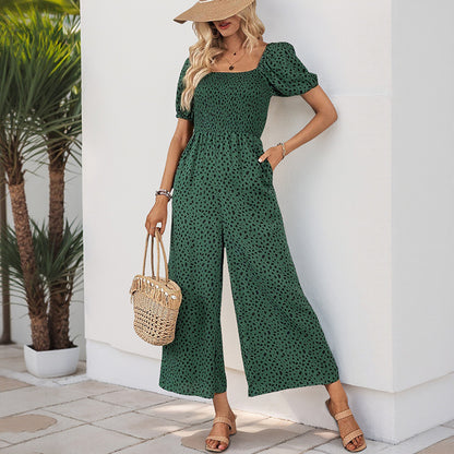 Dames Élégant Imprimé Floral Combinaison Chic und Stil