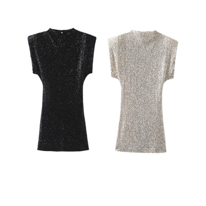 Robe de cocktail glamour pour femmes avec garniture en sequins scintillants Chic und Stil