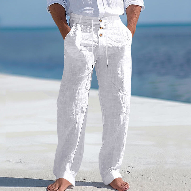 Casual beach pants for men with adjustable waist and practical pockets Chic and Style