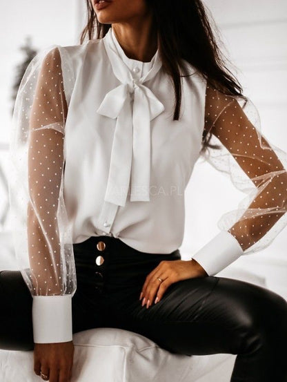 Dames élégante blouse à manches transparentes Chic und Stil