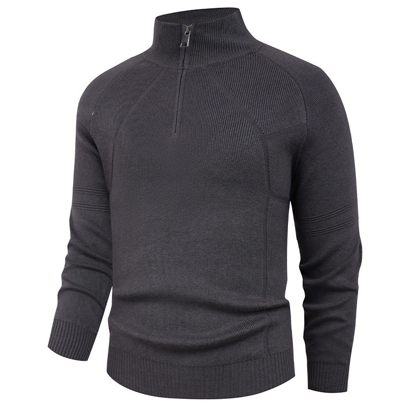 Knitted pullover for men with modern zipper and elegant structure Chic and Style