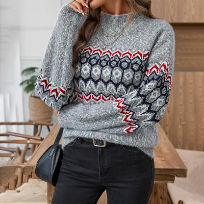 Pull en tricot pour femmes avec motif géométrique et coupe ample Chic und Stil