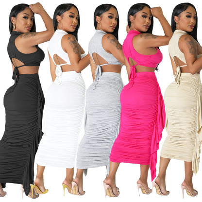 High Waist Bodycon Dress and Crop Top Set for Women Chic and Stylish